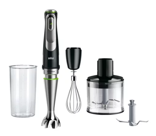 Блендер Braun заглибний, 1200Вт, чаша-600мл, мультишвидкісний, чорно-сірий