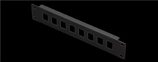 Рама MIRSAN 10", 1U, для складальної патч-панелі 8 портів, порожня, сумісна з Keystone RJ45, чорна