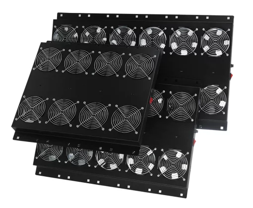 Блок вентиляторів MIRSAN 4 вентилятори, термостат в комплекті, чорний