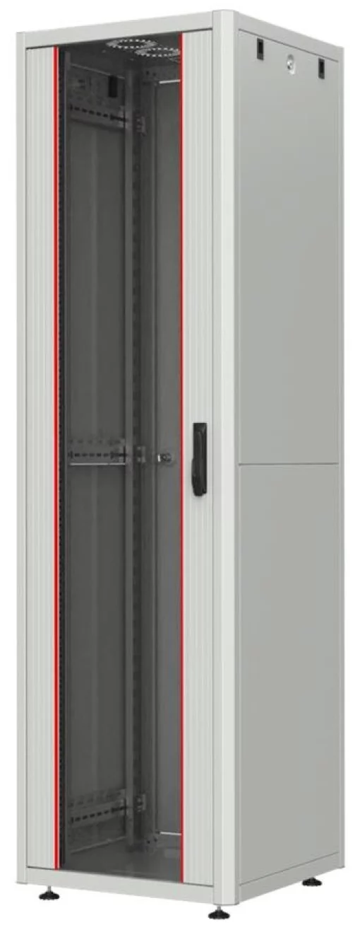 Шафа MIRSAN 19", 42U, GTN SERVER, зібрана, склянні двері, 600x1000 мм, максимально 1000 кг, сіра