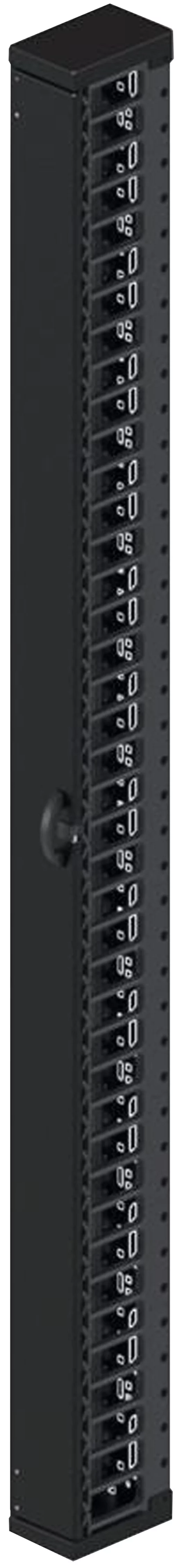 Кабельний організатор MIRSAN 42U, вертикальний, однорядний, ПВХ, 1комплект 2 шт, чорний