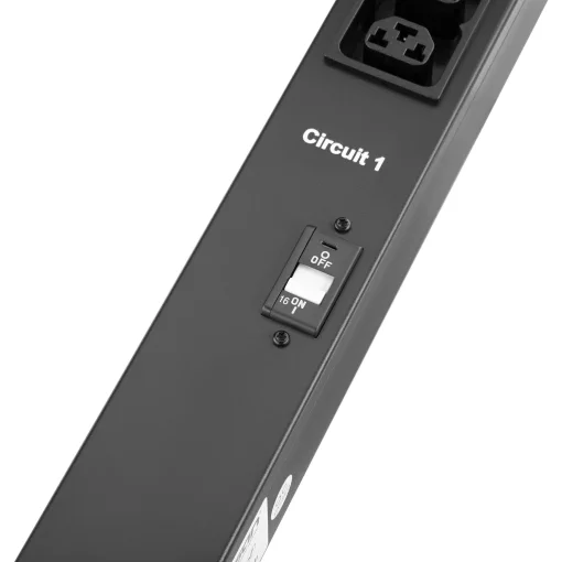 Пристрій розподілу електроживлення MIRSAN MCB Zero Basic 32A 1Ph 16 гібридних розеток (C13-C19), чорний