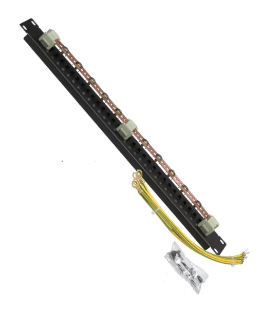 Шина заземлення MIRSAN 19", 1U, чорна