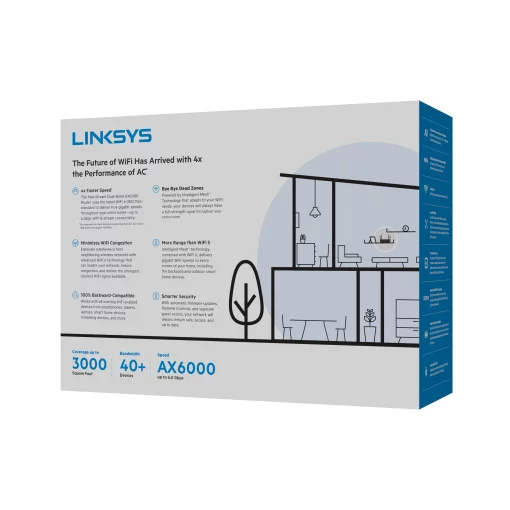 Маршрутизатор Linksys MR9600 AX6000, 4xGE LAN, 1xGE WAN, 2xUSB 3.0, BT, MESH