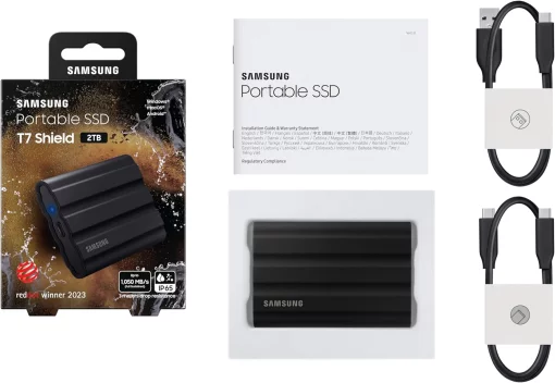 Портативний SSD Samsung 1TB USB 3.2 Gen 2 Type-C T7 Shield
