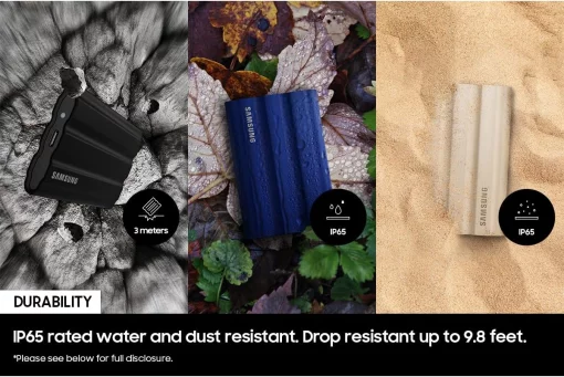 Портативний SSD Samsung 2TB USB 3.2 Gen 2 Type-C T7 Shield