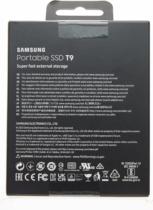 Портативний SSD Samsung 4TB USB 3.2 Gen 2 Type-C T9