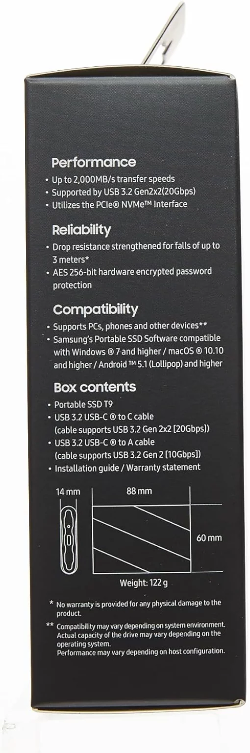 Портативний SSD Samsung 4TB USB 3.2 Gen 2 Type-C T9