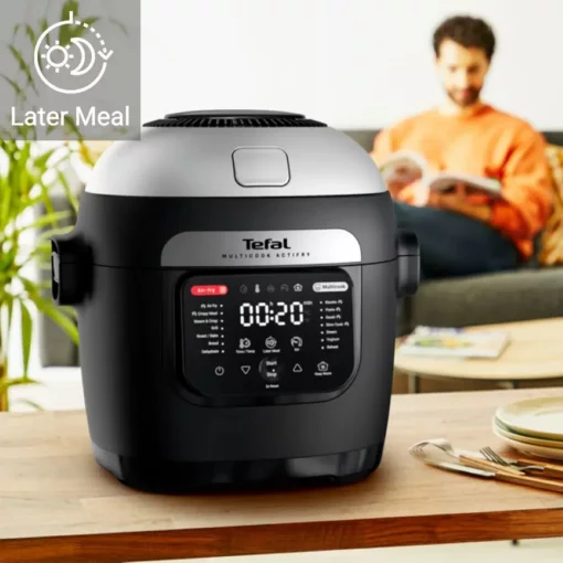 Мультиварка-мультипіч Tefal Multicook Actifry, 1334Вт, чаша-6л, сенсорне керув., 14 програм, метал/пластик, чорний