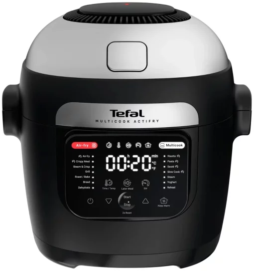 Мультиварка-мультипіч Tefal Multicook Actifry, 1334Вт, чаша-6л, сенсорне керув., 14 програм, метал/пластик, чорний