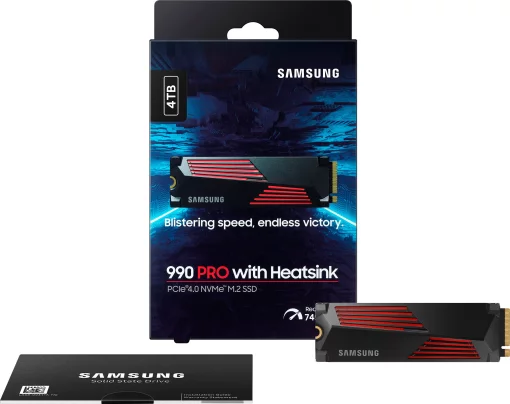 Накопичувач SSD Samsung M.2 4TB PCIe 4.0 990PRO + радіатор