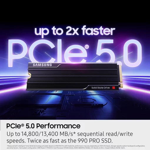 Накопичувач SSD Samsung M.2 2TB PCIe 5.0 9100PRO+ радіатор