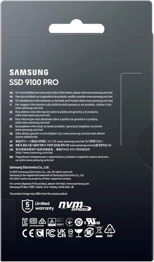 Накопичувач SSD Samsung M.2 4TB PCIe 5.0 9100PRO