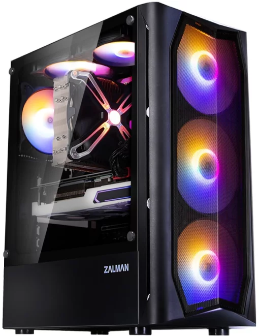 Корпус Zalman N4 Rev.1 без БЖ, 1xUSB3.0, 2xUSB2.0, 3x140мм RGB, 3x120мм RGB, VGA 315мм, LCS ready, TG Side Window, ATX, чорний