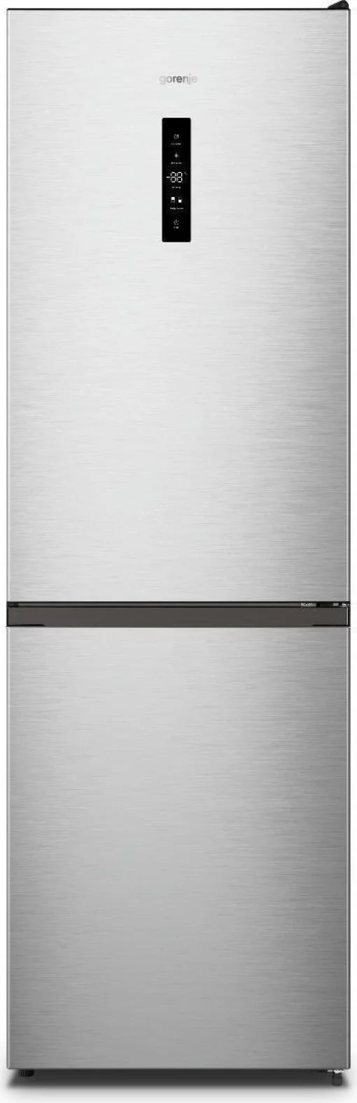 Холодильник Gorenje з нижн. мороз. камерою, 185х60х60см, 2 дв., Х- 207л, М- 93л, A++, NoFrost Plus, Fresh zone, Зовн. Диспл, сірий