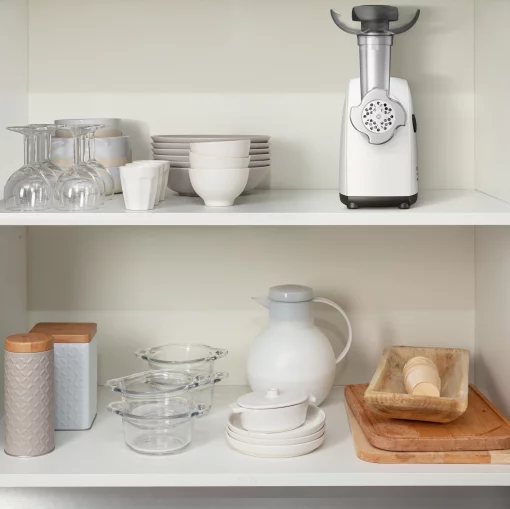 М'ясорубка Tefal HV4, 2000Вт, 2.3кг/хв, 3 решітки, насадка для ковбас, кеббе, томатів, пластик, біло-чорний