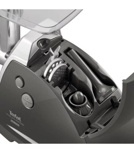 М'ясорубка Tefal HV8 Successor, 2200Вт, 4.5кг/хв, 3 решітки, насадка для ковбас, кеббе, 4 терки, пластик/метал, чорний