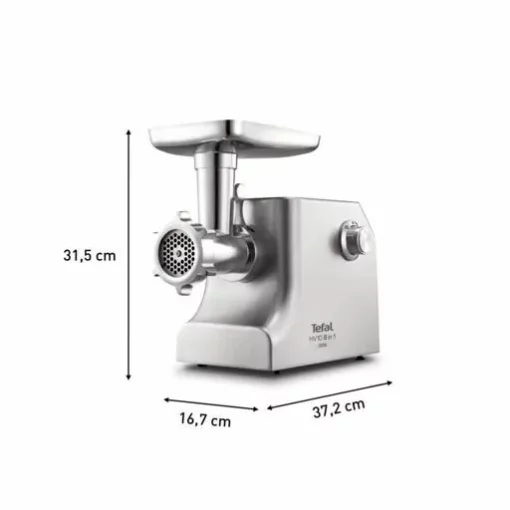М'ясорубка Tefal HV10 8in1, 2200Вт, 5.5кг/хв, 3 решітки, насадка для ковбас, кеббе, 3 терки, метал