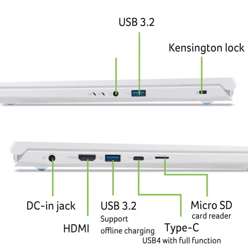 Ноутбук Acer Nitro V 14 ANV14-62 14.5" WQXGA IPS, AMD R5-340, 16GB, F1TB, NVD5060-8, Lin, білий