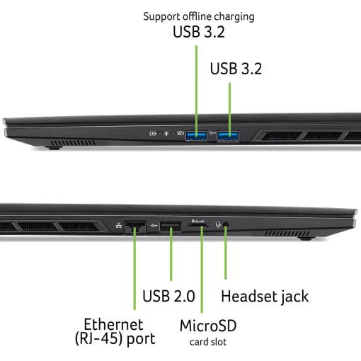 Ноутбук Acer Nitro 16S AN16S-61 16" WQXGA IPS, AMD R9-365, 32GB, F2TB, NVD5070-8, Lin, чорний