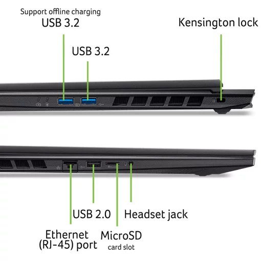 Ноутбук Acer Nitro 18 AN18-61 18" WUXGA IPS, AMD R7-350, 32GB, F1TB, NVD5060-8, Lin, чорний