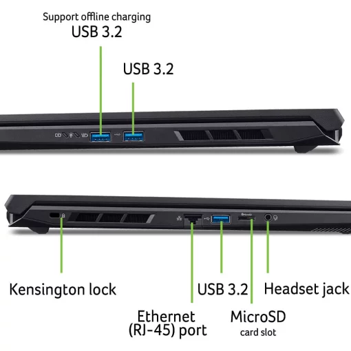 Ноутбук Acer Nitro V 17 ANV17-41 17.3" FHD IPS, AMD R7-260, 32GB, F2TB, NVD5070-8, Lin, чорний