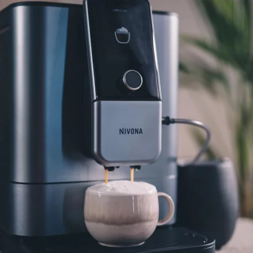 Кавомашина Nivona CafeRomatica, 1.8л, зерно+мелена, автомат.капуч, дисплей, авторецептів -9, пригот, холодної кави, перлинно-блакитний