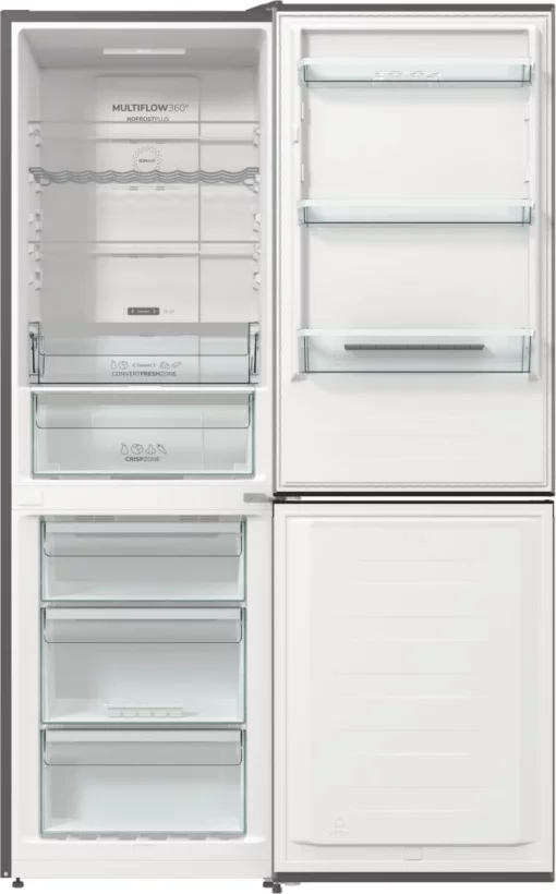 Холодильник з нижн. мороз. камерою Gorenje, 185х60х60см, 2 двері,203(99)л, А++, Total NF, Зона св-ті, Зовн. Диспл, нерж