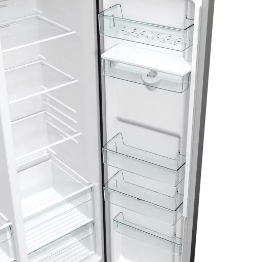 Холодильник SBS Gorenje, 179х67х92см, 2 двері, 353(191)л, А++, NF+, Інв., Зона св-ті, диспенсер, генератор льоду, Зовн. Диспл, чорний