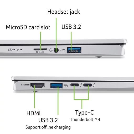 Ноутбук Acer Swift Go 14 SFG14-74 14" WUXGA OLED, Intel U5-225H, 16GB, F512GB, UMA, Win11, сріблястий