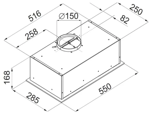 Витяжка Hansa вбудована, 55см, 280м.куб/год., чорний