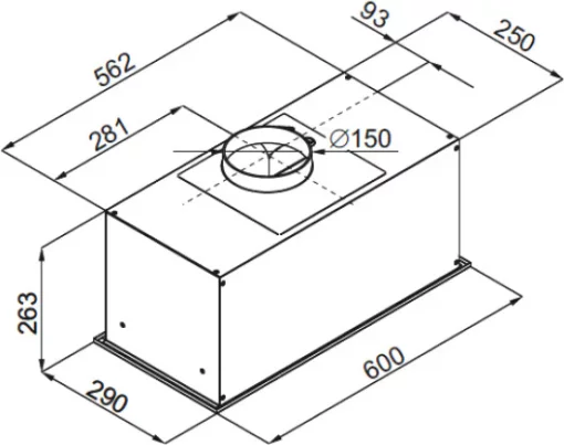 Витяжка Hansa вбудована, 60см, 455м.куб/год., чорний