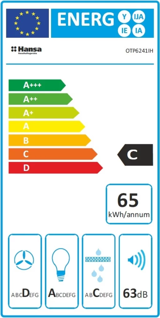 Витяжка Hansa вбудована, 60см, 417м.куб/год., нерж