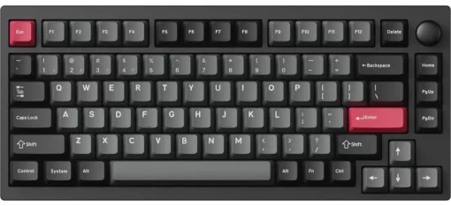 Клавіатура механічна Lemokey  P1 Pro 84Key, Keychron Super Brown, WL/BT/USB-A, QMK/VIA, Hot-Swap, EN/UKR, RGB,  Knob, Carbon Black
