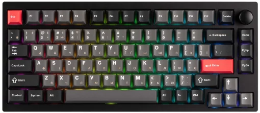 Клавіатура механічна Lemokey  P1 Pro 84Key, Keychron Super Banana, WL/BT/USB-A, QMK/VIA, Hot-Swap, EN/UKR, RGB,  Knob, Carbon Black