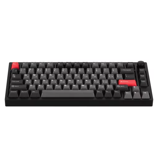 Клавіатура механічна Lemokey  P1 Pro 84Key, Keychron Super Banana, WL/BT/USB-A, QMK/VIA, Hot-Swap, EN/UKR, RGB,  Knob, Carbon Black
