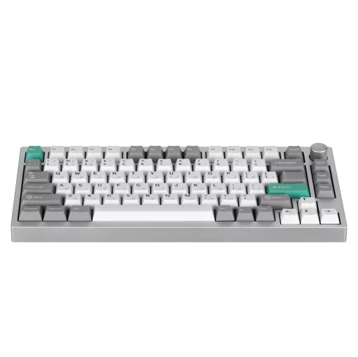 Клавіатура механічна Lemokey  P1 Pro 84Key, Keychron Super Banana, WL/BT/USB-A, QMK/VIA, Hot-Swap, EN/UKR, RGB,  Knob, Space Silver