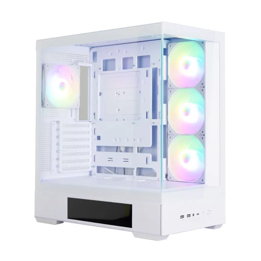 Корпус Zalman P40 DS без БЖ, 2xUSB3.0, 1x Type C, 3x120мм ARGB Reverse,  1x120мм ARGB, VGA 420мм, LCS ready, TG Side/Front Panel, Display, ATX, білий
