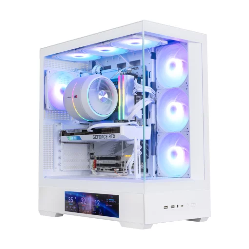 Корпус Zalman P40 DS без БЖ, 2xUSB3.0, 1x Type C, 3x120мм ARGB Reverse,  1x120мм ARGB, VGA 420мм, LCS ready, TG Side/Front Panel, Display, ATX, білий