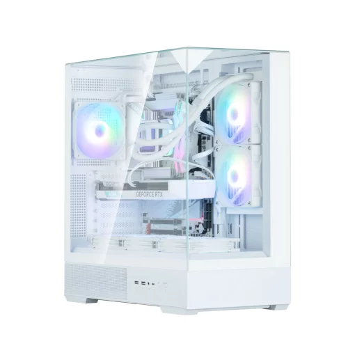 Корпус Zalman P40 Prism без БЖ, 2xUSB3.0, 1xUSBType-C, 1x120мм ARGB, VGA 420мм, LCS ready, TG 3x Panels, ATX, білий