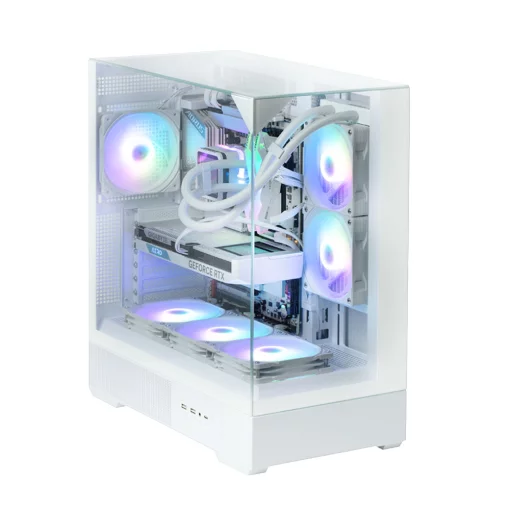 Корпус Zalman P40 Prism без БЖ, 2xUSB3.0, 1xUSBType-C, 1x120мм ARGB, VGA 420мм, LCS ready, TG 3x Panels, ATX, білий
