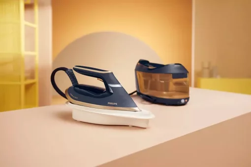 Праска-парогенератор Philips PerfectCare 6000 Series, 2400Вт, 1800мл, паровий удар -600гр, постійна пара - 130гр, нерж. сталь, синьо-золотий
