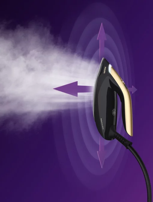 Праска-парогенератор Philips PerfectCare 8000 Series, 2700Вт, 1800мл, паровий удар -700гр, постійна пара - 170гр, нерж. сталь, чорно-золотий