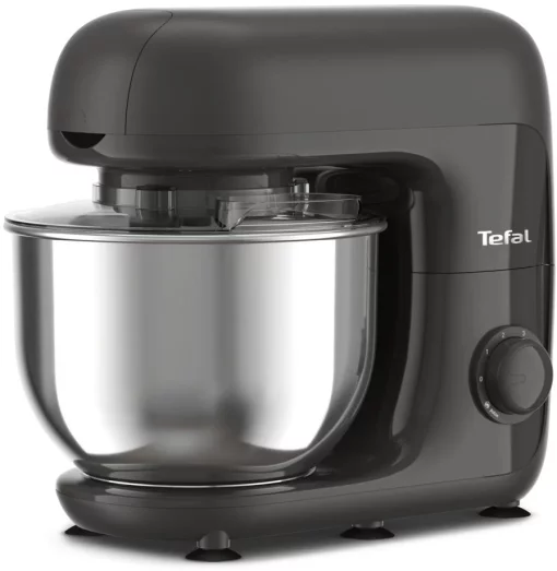 Кухонна машина Tefal Bake Essential 800Вт, чаша-метал, корпус-метал/пластик, насадок-4, чорний