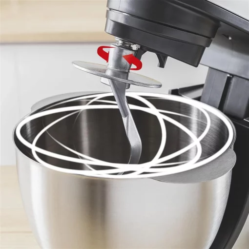 Кухонна машина Tefal Bake Essential 800Вт, чаша-метал, корпус-метал/пластик, насадок-4, чорний