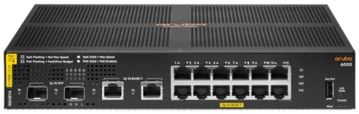 Комутатор HPE Aruba 6000, 12xGE, 2xGE SFP, PoE Class 4 139W, LT Warranty