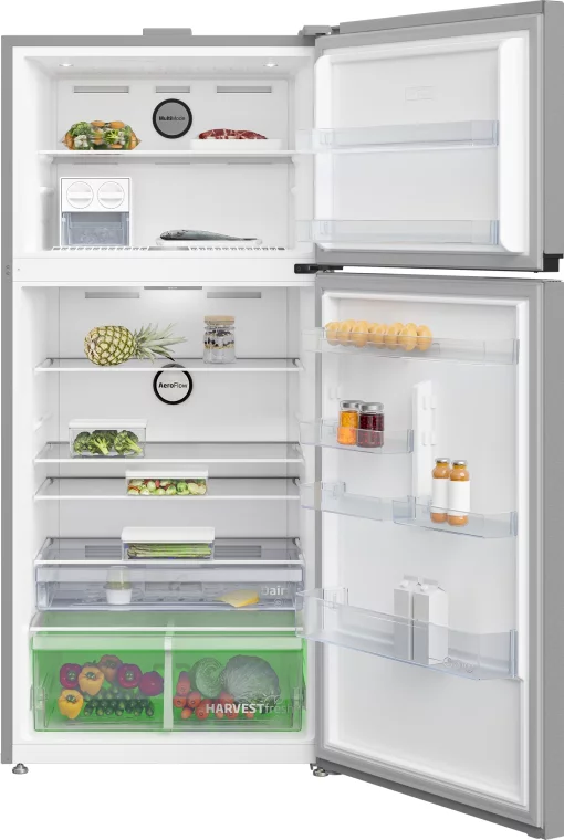 Холодильник Beko з верхн. мороз., 187x83.2х76.2, холод.відд.-465л, мороз.відд.-165л, 2дв., A++, SN-T, нерж