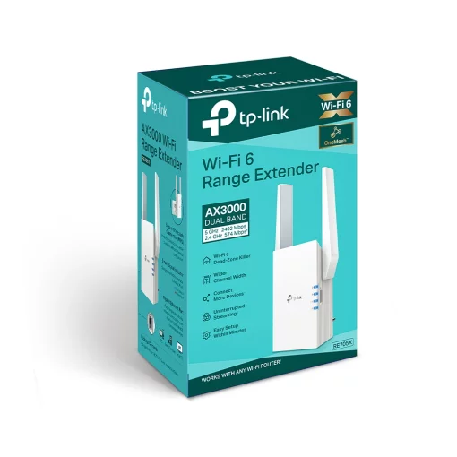 Розширювач покриття WiFi TP-LINK RE705X AX3000, 1хGE, MESH
