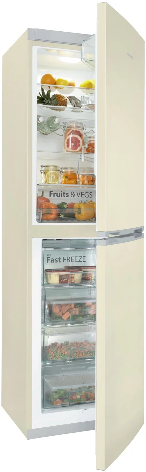 Холодильник Snaige з нижн. мороз., 194.5x60х65, холод.відд.-191л, мороз.відд.-119л, 2дв., A++, ST, бежевий