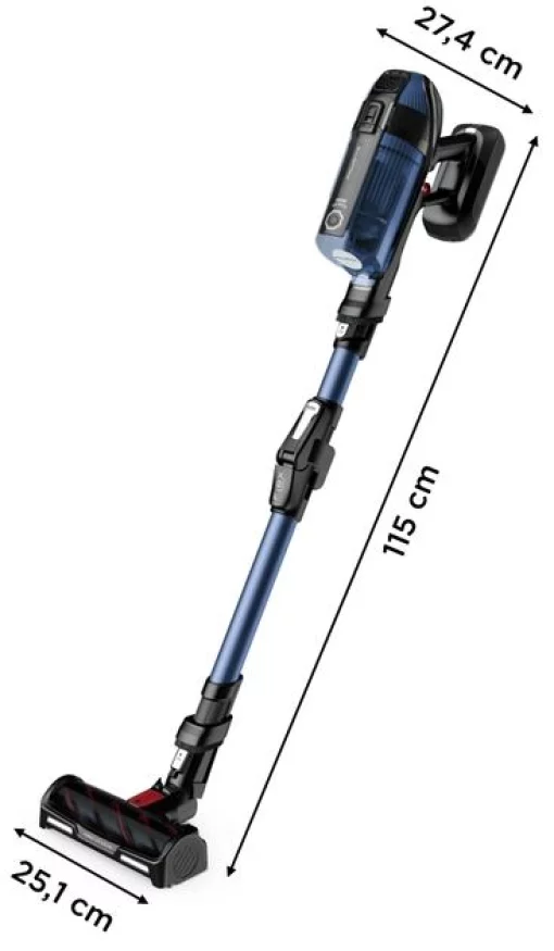 Пилосос Rowenta  безпровідний X-Force Flex 12.60 Auto Aqua, 320Вт, конт пил -0.1л, автон. робота до 45хв, вага-3кг, НЕРА, чорно-синій